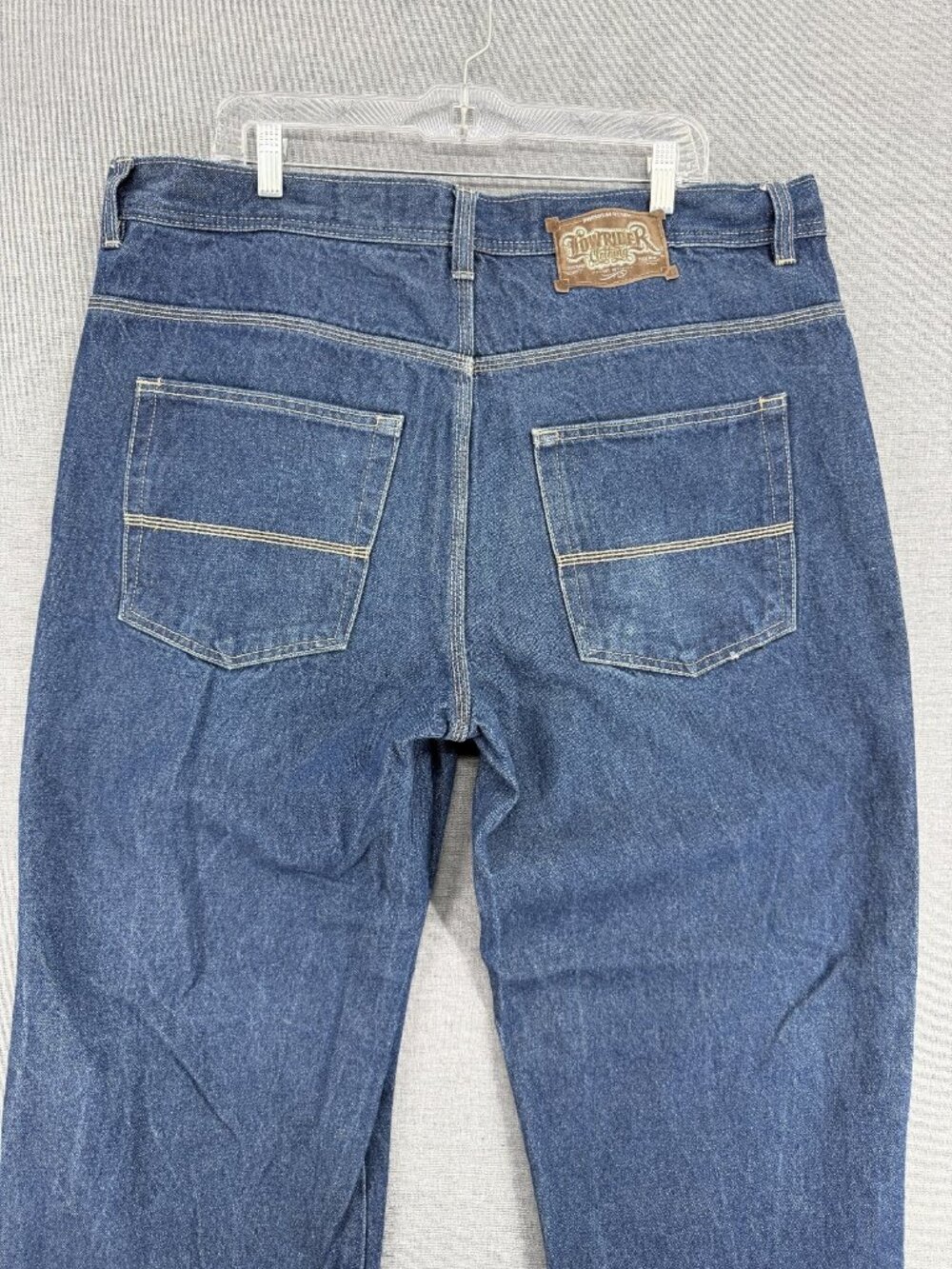 Vtg Lowrider Baggy Jeans 40x30 Cargo Cholo Blue Wide Leg Denim Pants Y2K